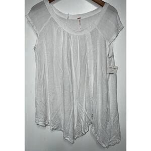 NWT Free People Keep It Casual Tee Linen Blend Oversized XS